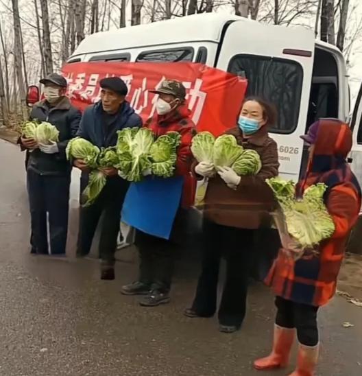 河南一地疑让老人寒风中捧白菜摆拍 回应：个人行为