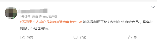 孟羽童个人简介是前500强董事长秘书 董明珠怒斥：她只想借格力当网红......