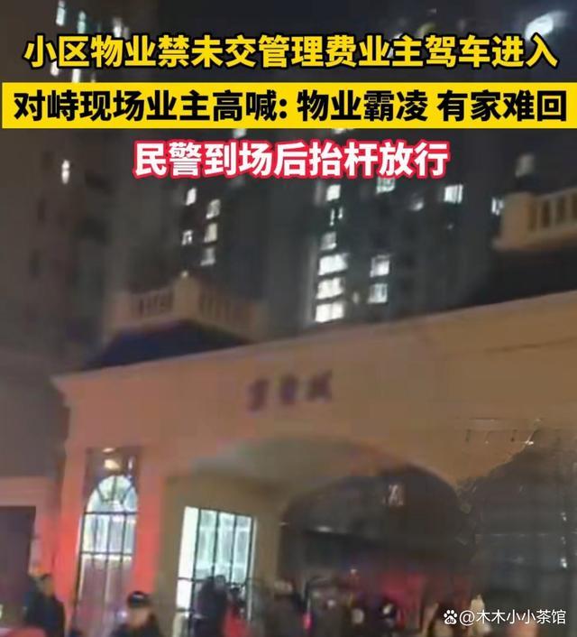 一物业禁止未交管理费业主驾车进入，特警到达现场后抬杆放行