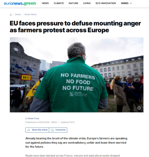 欧洲头条丨农民抗议浪潮席卷欧洲 欧盟对乌政策引发多国不满