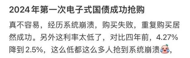 储蓄国债1分钟被抢光 市民疯抢，额度秒空了！