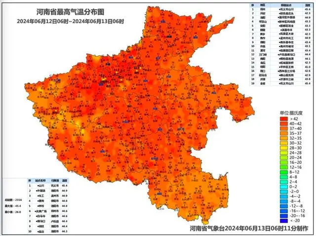 郑州41度高温_郑州昨日温度_郑州昨日最高温45.4℃