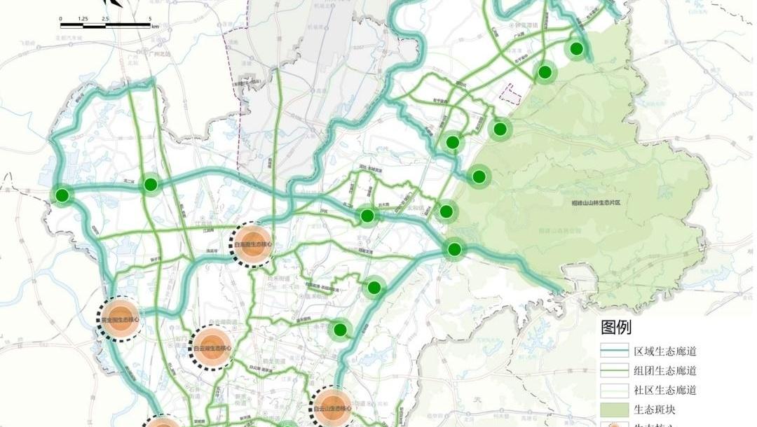 白云区构建“一片多廊、五核多点”生态空间格局