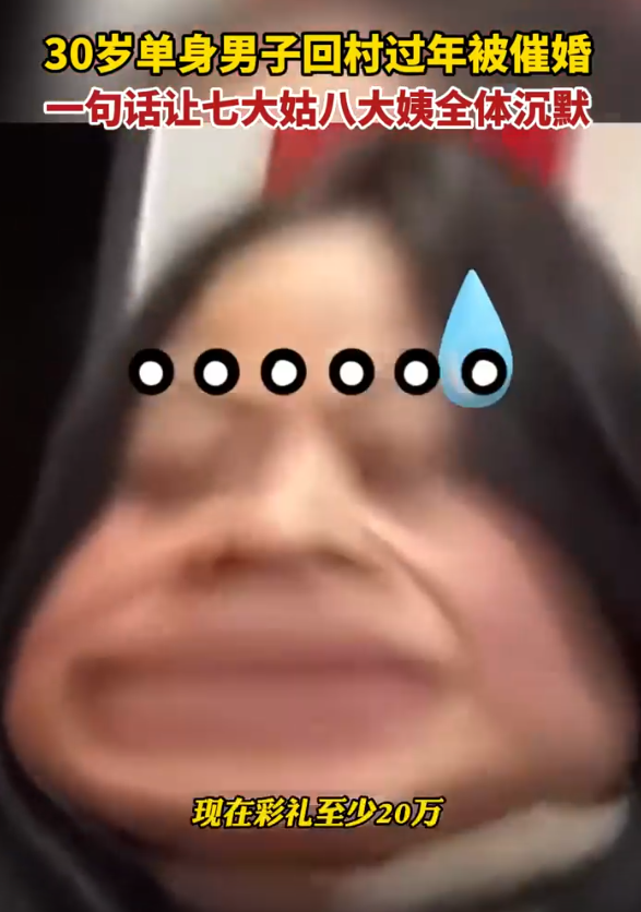 男子过年被催婚一句话让亲戚沉默 这是高手!